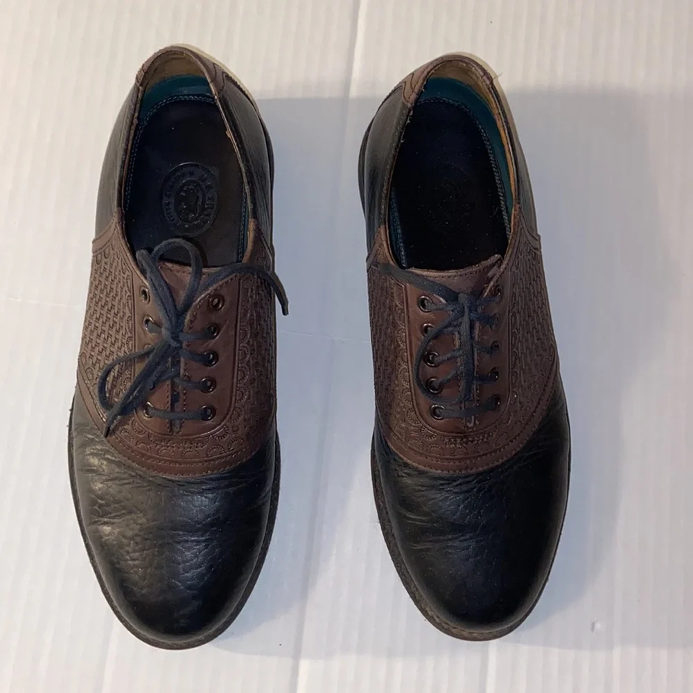 H. S. Trask Brown Leather Lace Up Two Tone Oxford Size 9 M Shoes